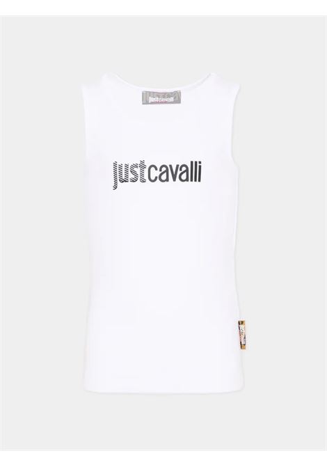 Canotta bianca in jersey JUST CAVALLI KIDS | JGP26008CNT9WHITE